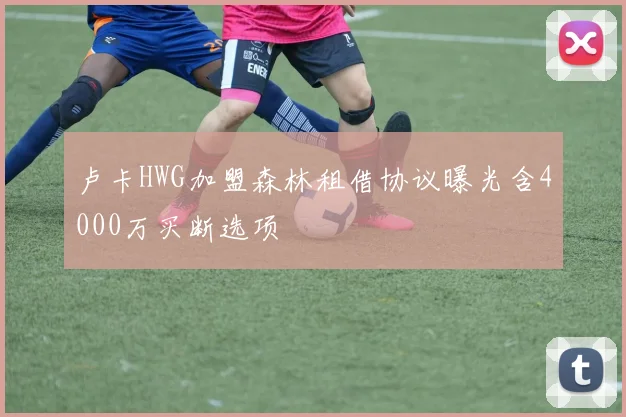 卢卡HWG加盟森林租借协议曝光含4000万买断选项